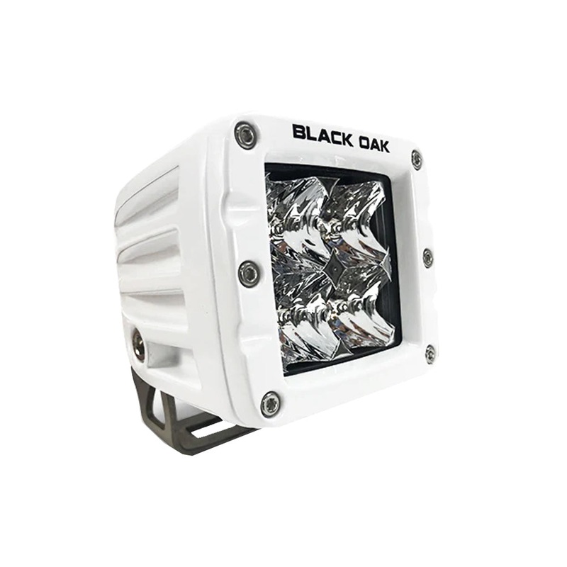 Black Oak 2″ Marine LED Pod Light – Flood Optics – White Housing – Pro Series 3.0 [2FM-POD10CR]