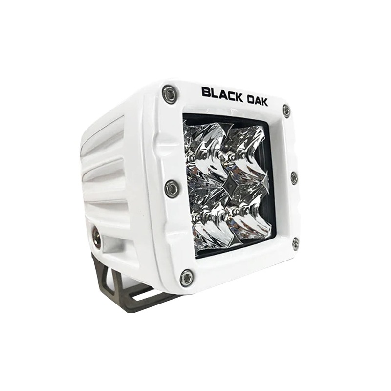 Black Oak 2″ Marine LED Pod Light – Spot Optics – White Housing – Pro Series 3.0 [2SM-POD10CR]