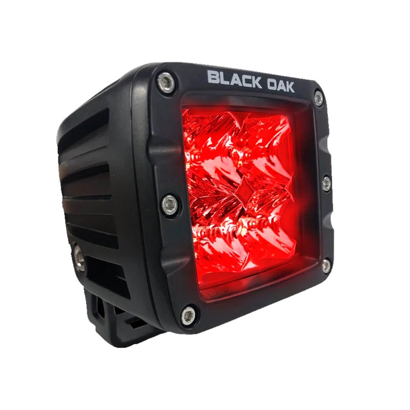 Black Oak 2″ Red LED Predator Hunting Pod Light – Flood Optics – Black Housing – Pro Series 3.0 [2R-POD3OS]