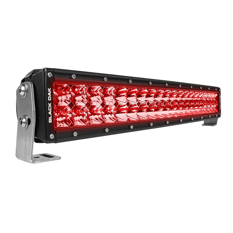 Black Oak 20″ Curved Double Row Red LED Predator Hunting Light Bar – Combo Optics – Black Housing – Pro Series 3.0 [20CR-D3OS]