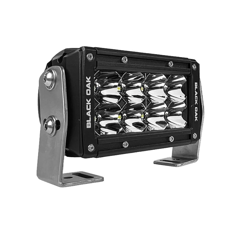 Black Oak Pro Series 3.0 Double Row 4″ LED Light Bar – Flood Optics – Black Housing [4F-D5OS]