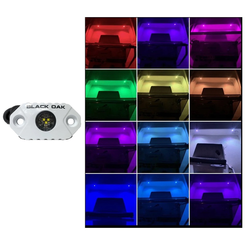 Black Oak Rock Accent Light – RGB – White Housing [MAL-RGB]
