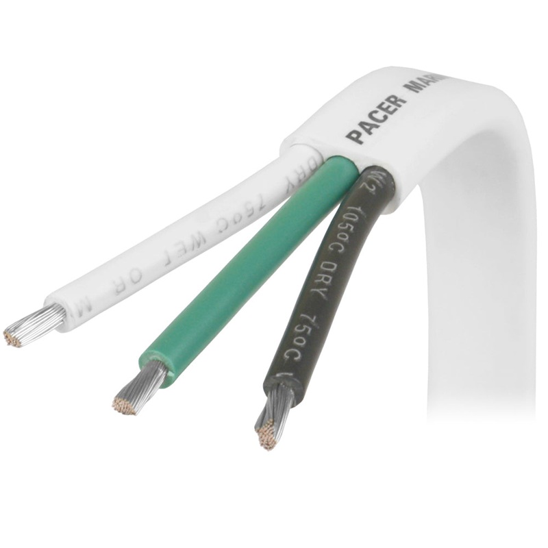 Pacer 12/3 AWG Triplex Cable – Black/Green/White – 250 [W12/3-250]