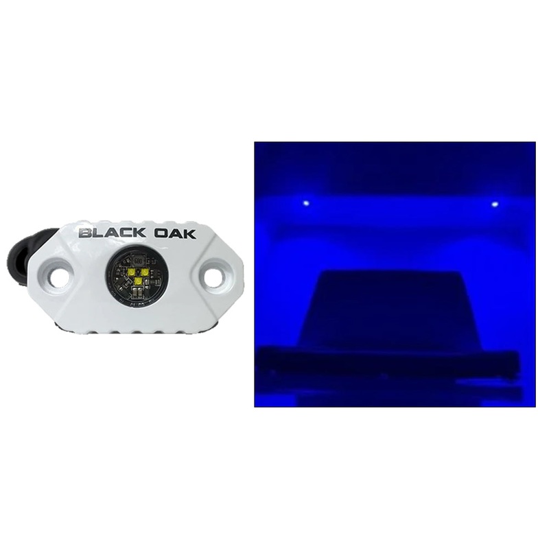 Black Oak Rock Accent Light – Blue LEDs – White Housing [MAL-B]