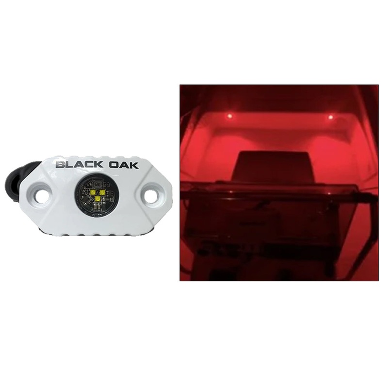Black Oak Rock Accent Light – Red LEDs – White Housing [MAL-R]