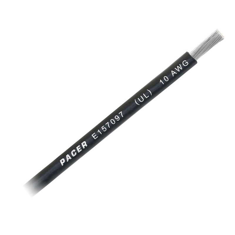 Pacer Black 10 AWG Battery Cable – Sold By The Foot [WUL10BK-FT]