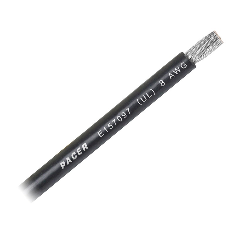 Pacer Black 8 AWG Battery Cable – Sold By The Foot [WUL8BK-FT]