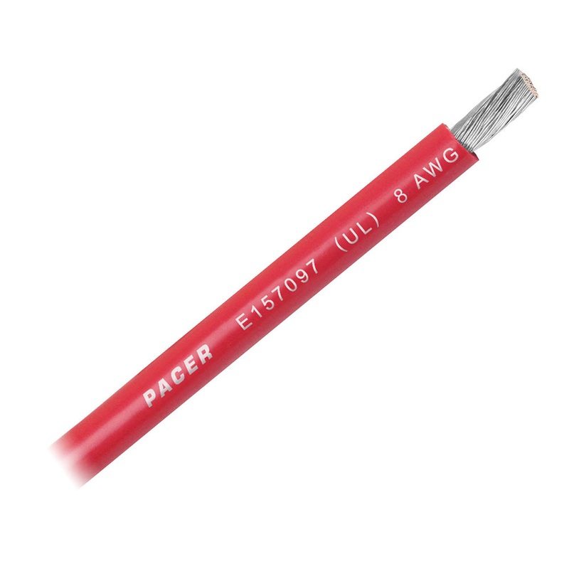 Pacer Red 8 AWG Battery Cable – Sold By The Foot [WUL8RD-FT]
