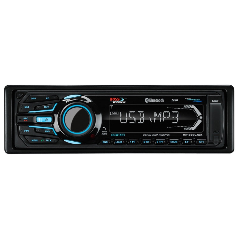 Boss Audio MR1308UABK Bluetooth – Fully Marinized MP3-Compatible Digital Media Receiver w/USB  SD Memory Card Ports  Aux Input [MR1308UABK]