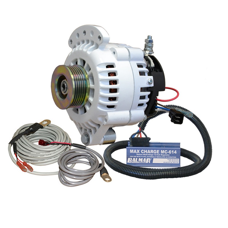 Balmar Alternator 100 AMP Kit 12V 1-2″ Single Foot Spindle Mount K6 Pulley Regulator  Temp Sensor [621-VUP-MC-100-K6]