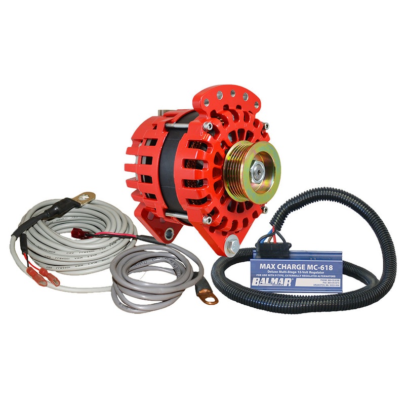 Balmar Alternator 170 AMP Kit 12V 3.15″ Dual Foot Saddle K6 Pulley Regulator  Temp Sensor [XT-CR-170-K6-KIT]
