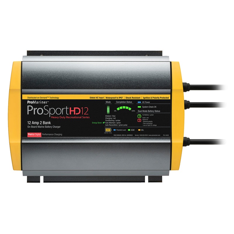 ProMariner ProSportHD 12 Global Gen 4 – 12 Amp – 2 Bank Battery Charger [44026]