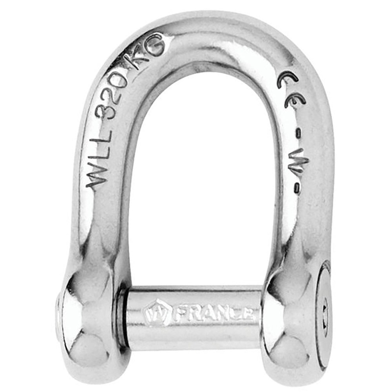 Wichard Self-Locking Allen Head Pin D Shackle – 6mm Diameter – 1/4″ [01303]
