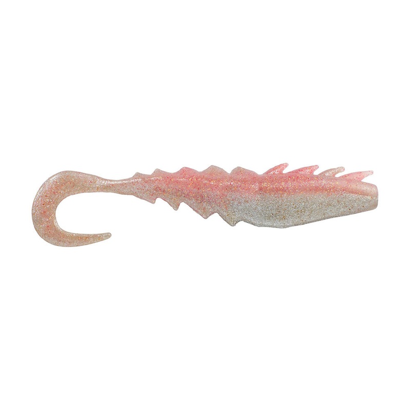 Berkley Gulp! Saltwater Nemesis Prawn Curl Tail – 4″ – Flamingo Chrome [1637569]