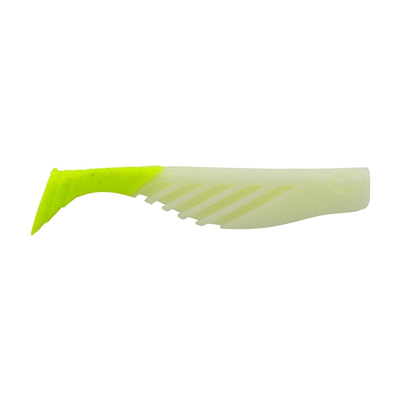 Berkley Gulp! Saltwater Ripple Mullet – 4″ – Glow/Chartreuse GSRM4-GC [1637694]