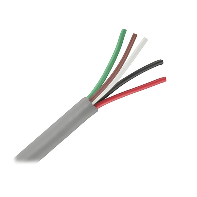 Pacer Unshielded 5 Conductor Cable – 25′ – 18/5 AWG – Green, Brown, White, Black,  Red [M18/5-25]