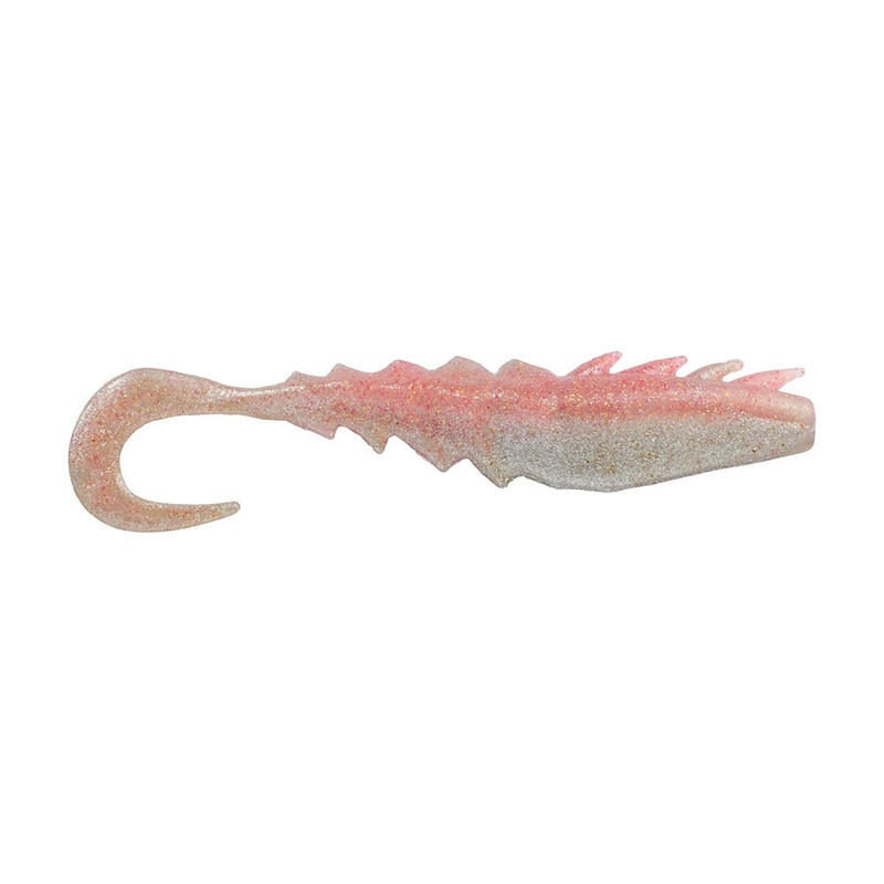 Berkley Gulp! Saltwater Nemesis Prawn Curl Tail – 5″ – Flamingo Chrome [1637573]