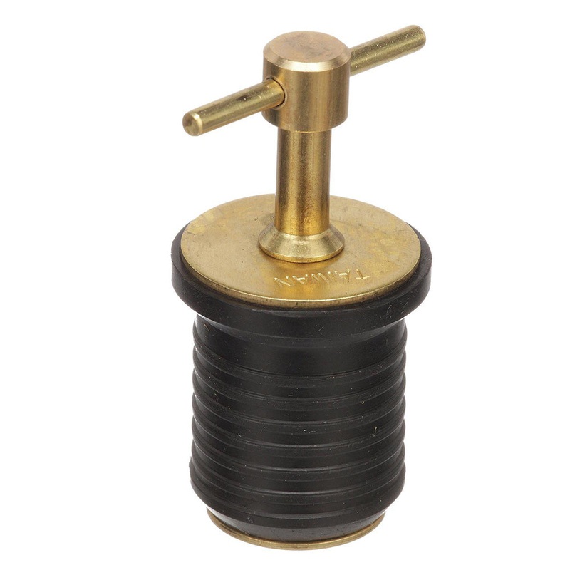 Attwood T-Handle Brass Drain Plug – 1″ Diameter [7526A7]