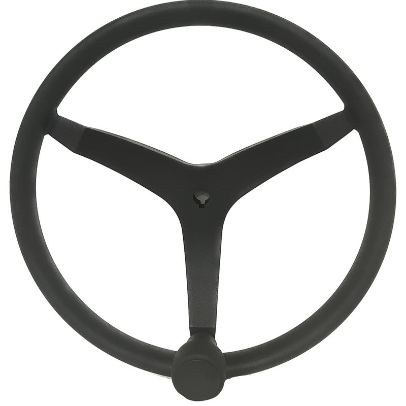 Uflex – V46 – 13.5″ Stainless Steel Steering Wheel w/Speed Knob – Black [V46B]