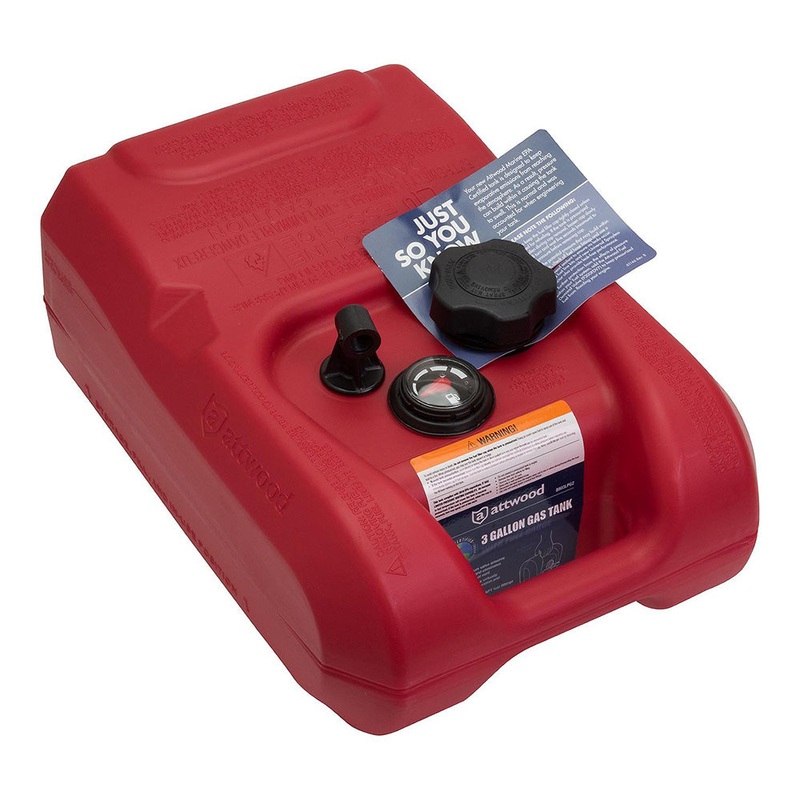 Attwood Portable Fuel Tank – 3 Gallon w/Gauge [8803LPG2]