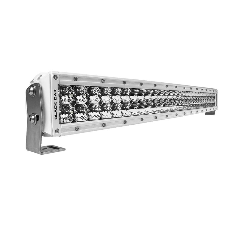 Black Oak 30″ Marine Curved Double Row LED Light Bar – Spot Optics – White Housing – Pro Series 3.0 [30SCM-D5OS]