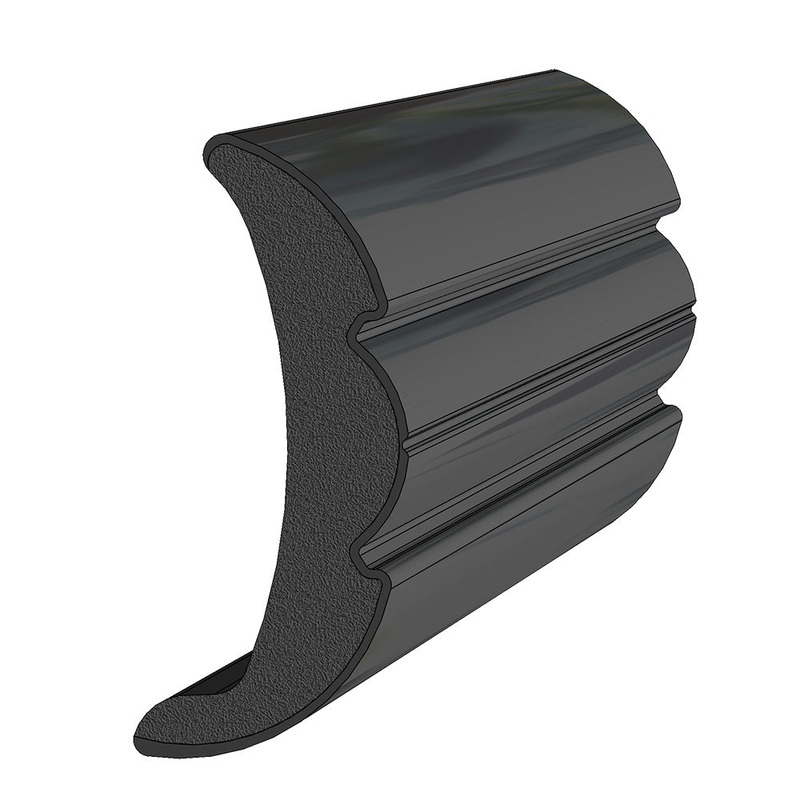 TACO Rigid Vinyl Flex-Core Rub Rail 2″ x 7/8″ – Black 60 [V21-9906BKA60D-1]