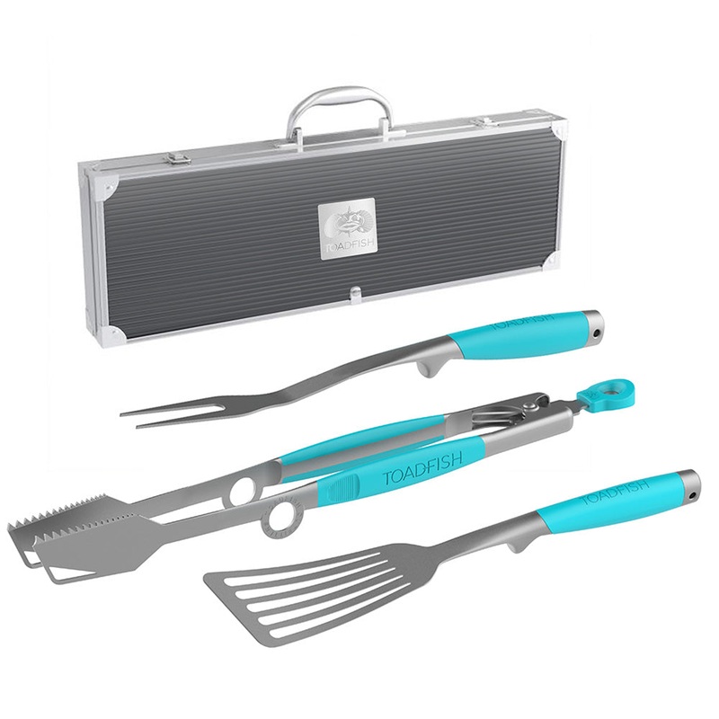 Toadfish Ultimate Grill Set + Case – Tongs, Spatula  Fork [1092]