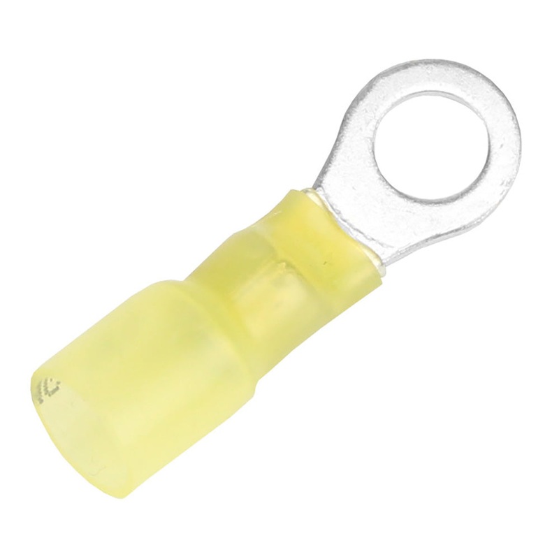 Pacer 12-10 AWG Heat Shrink Ring Terminal – 1/4″ Stud Size – 3 Pack [TE10-14R-3]