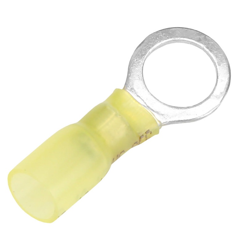 Pacer 12-10 AWG Heat Shrink Ring Terminal – 3/8″ Stud Size – 25 Pack [TE10-38R-25]