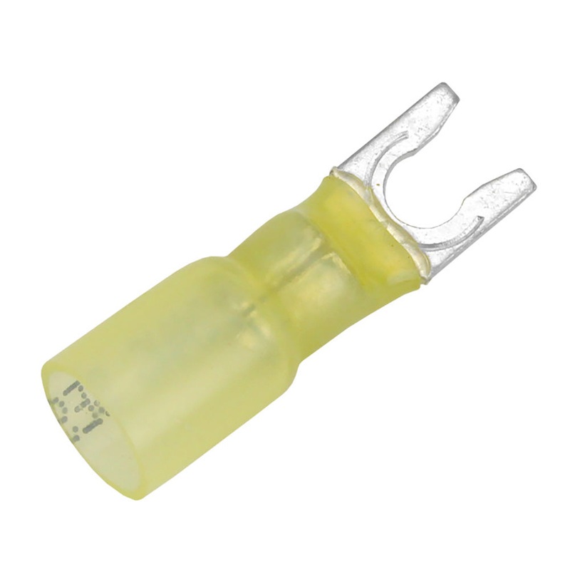 Pacer 12-10 AWG Heat Shrink Spade Terminal – #10 Stud Size – 100 Pack [TE10-10SLF-100]