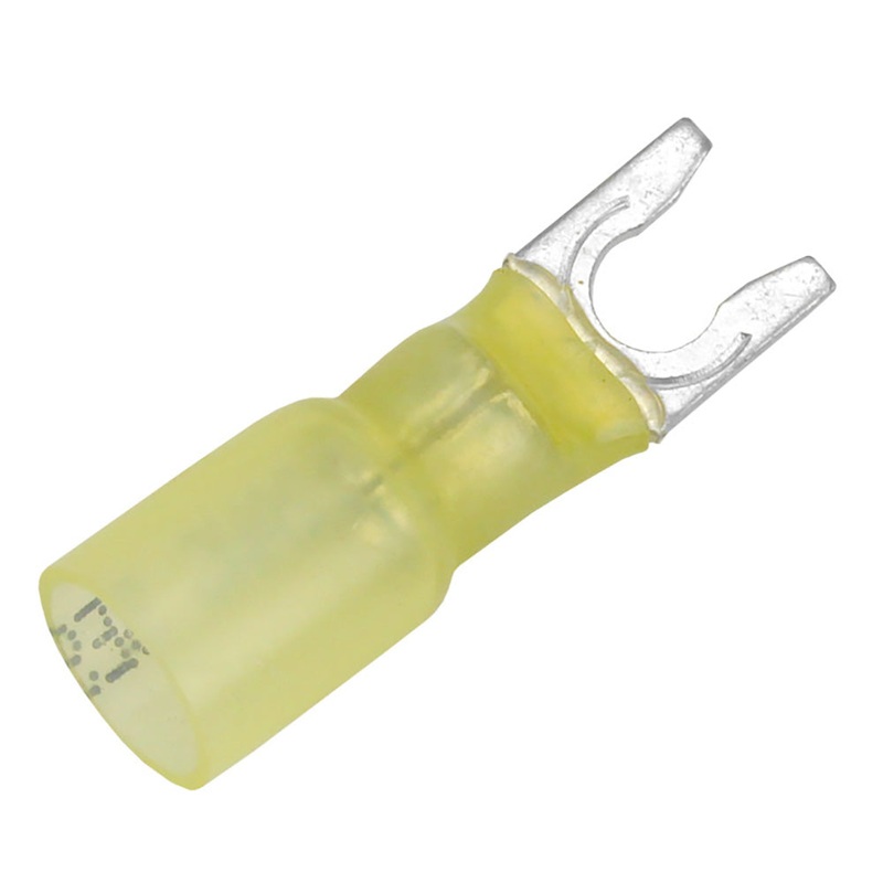 Pacer 12-10 AWG Heat Shrink Spade Terminal – #10 Stud Size – 25 Pack [TE10-10SLF-25]