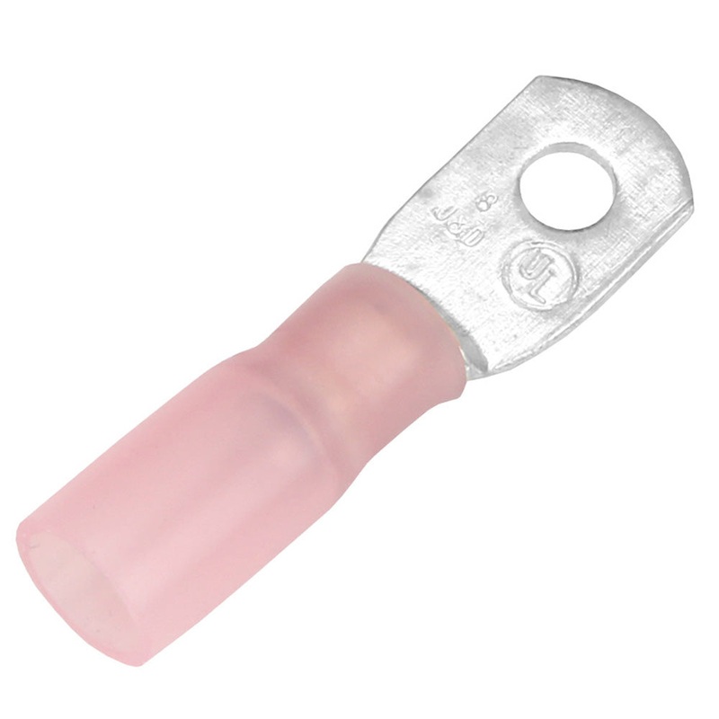 Pacer 8 AWG Heat Shrink Ring Terminal – #10 Stud Size – 25 Pack [TE8-10R-25]