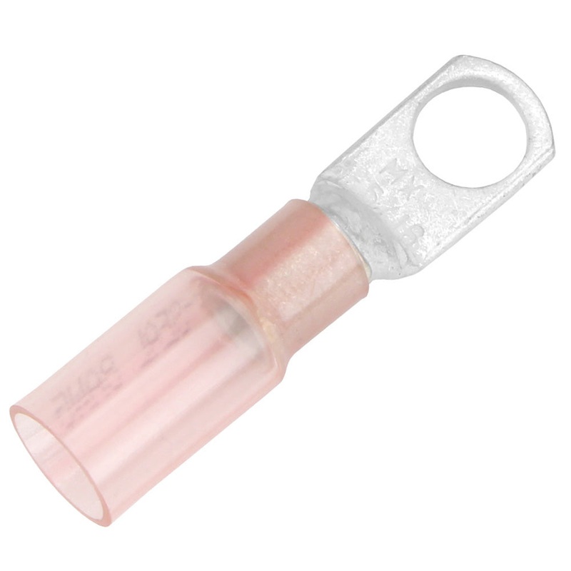 Pacer 8 AWG Heat Shrink Ring Terminal – 5/16″ Stud Size – 25 Pack [TE8-56R-25]
