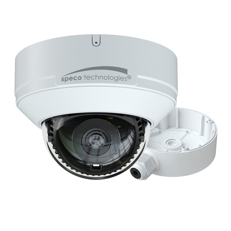 Speco 4MP H.265 AI IP Dome Camera w/IR – 2.8mm Fixed Lens  Junction Box [O4D9]