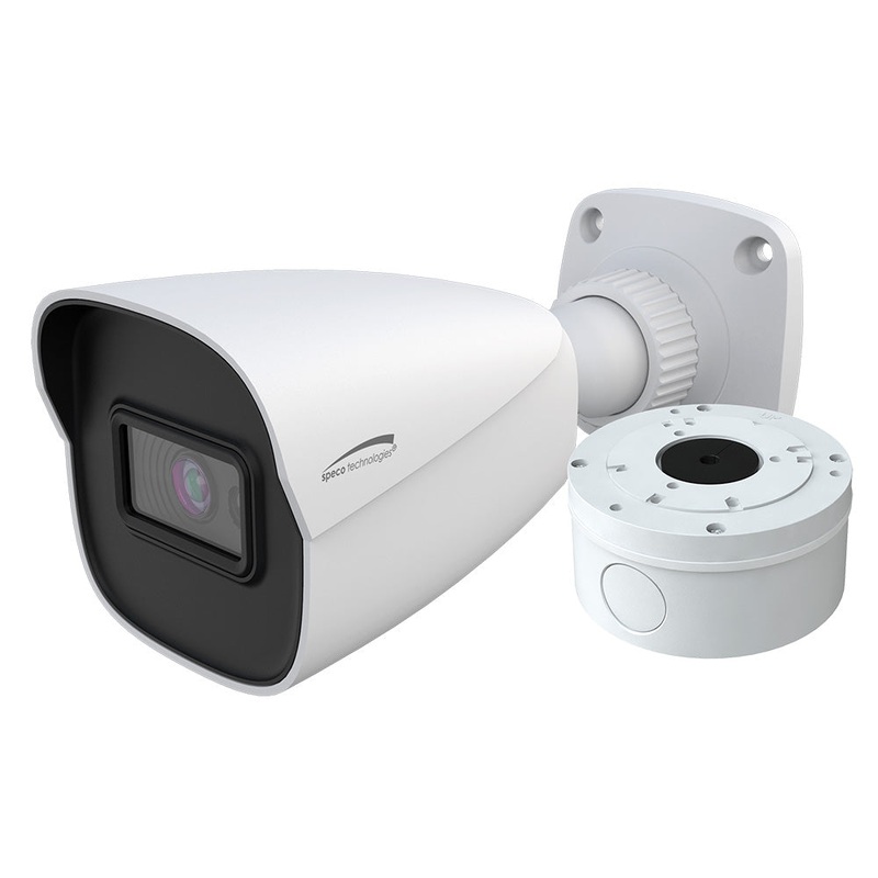 Speco 4MP H.265 AI Bullet IP IR Camera – 2.8mm Lens  Junction Box [O4B9]