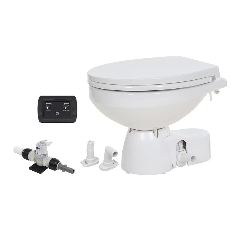 Jabsco Quiet Flush E2 Fresh Water Toilet Regular Bowl – 12V  Soft Close Lid [38045-4192RSP]