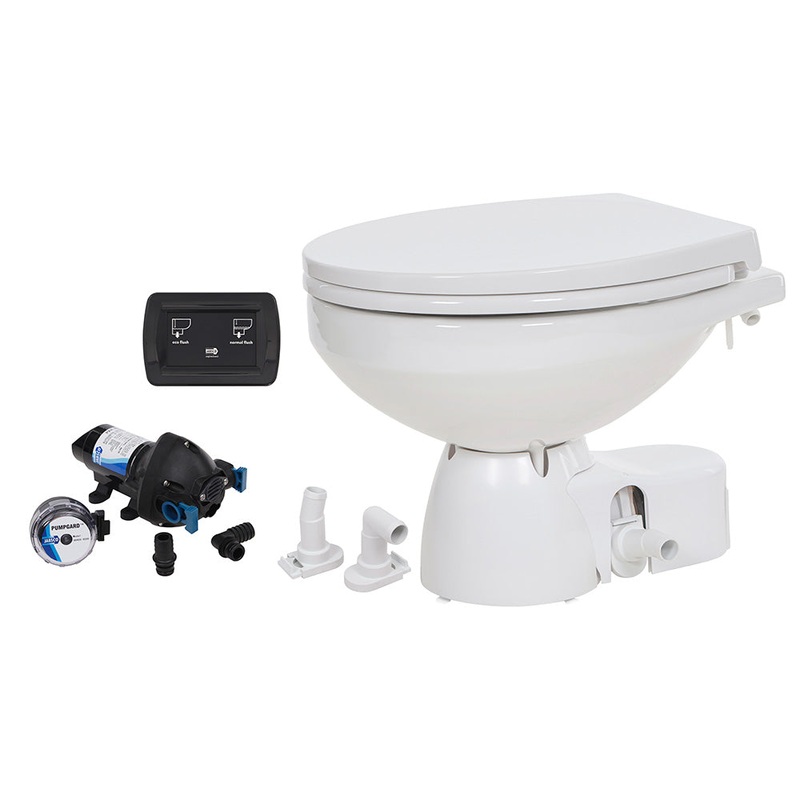 Jabsco Quiet Flush E2 Raw Water Toilet Regular Bowl – 12V  Soft Close Lid [38245-4192RSP]