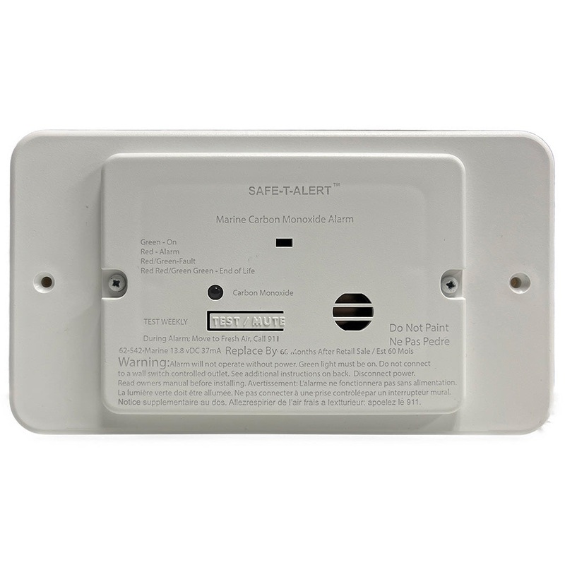 Safe-T-Alert 62 Series Marine Carbon Monoxide – Flush Mount – White – 12V w/Trim Ring [62-542-TR-WT-M]