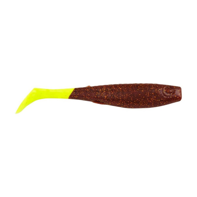 Berkley Gulp! Saltwater Paddleshad – 4″ – Root Beer Gold/Chartreuse [1520451]