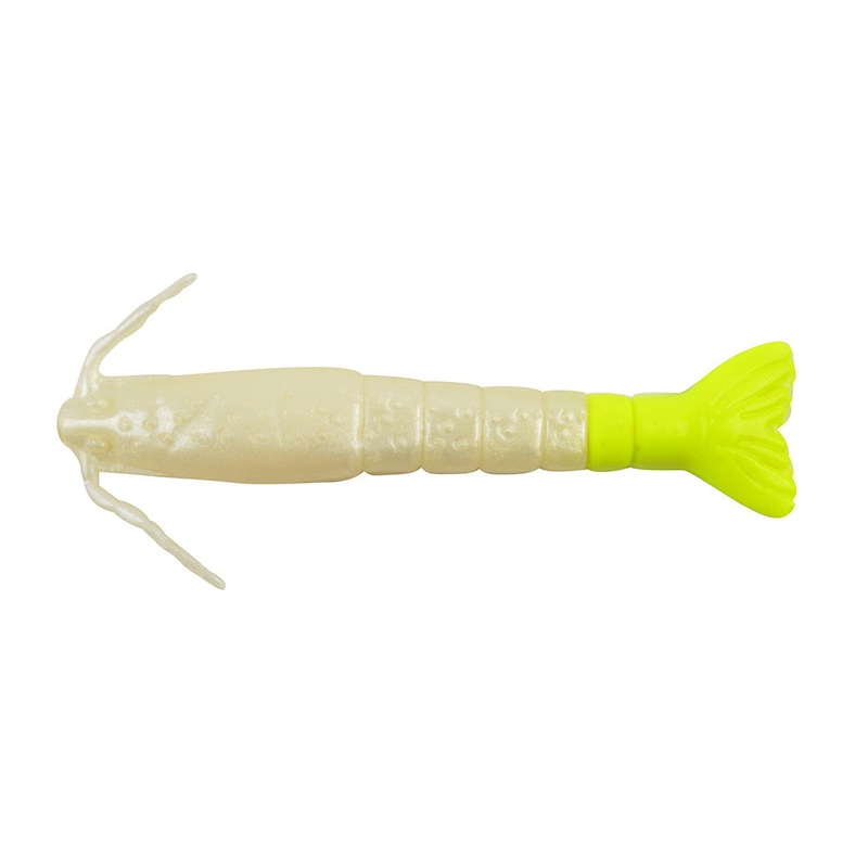 Berkley Gulp! Saltwater Shrimp – 3″ – Pearl White/Chartreuse [1240006]