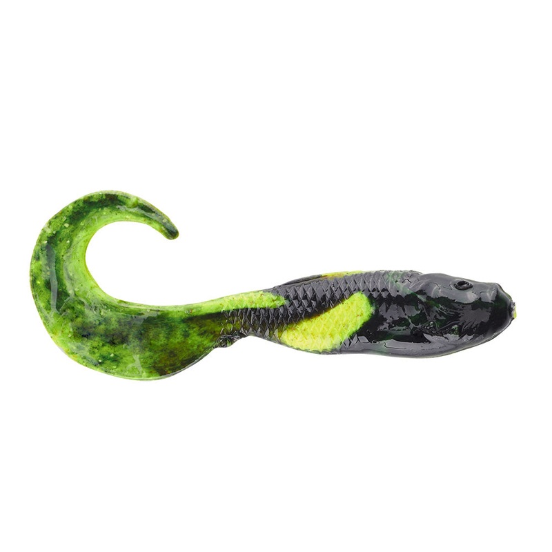 Berkley Gulp! Saltwater Swimming Mullet – 4″ – Black Chartreuse Fuze [1521183]