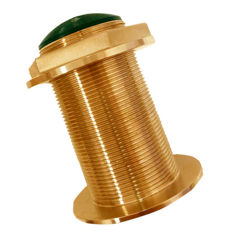 Echonautics Bronze Low-Profile Thru-Hull High-Frequency CHIRP Transducer – 600W, 18 Tilt, 130-210kHz [BT70H600-18]