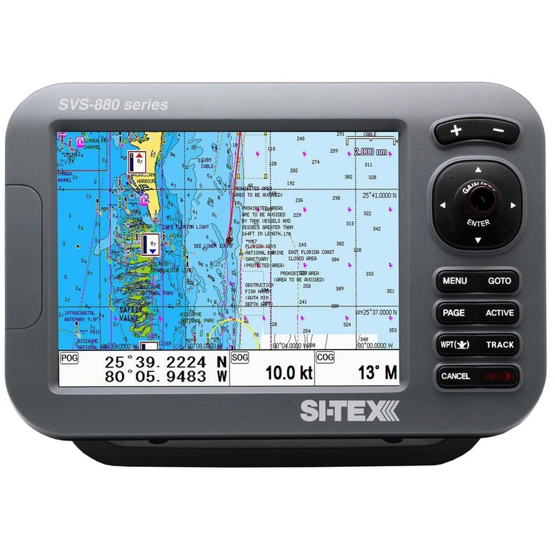 SI-TEX GPS Chart-Dual Frequency 600W Sonar System – 8 Color LCD w/Internal  External GPS Antenna  C-MAP 4D Card [SVS-880CFE+]
