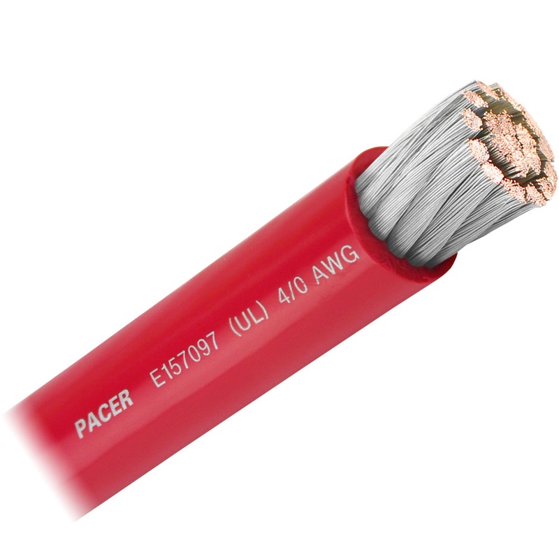 Pacer Red 4/0 AWG Battery Cable – Sold By The Foot [WUL4/0RD-FT]