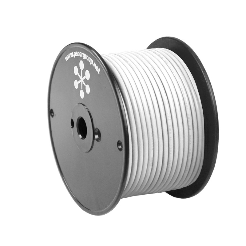 Pacer White 10 AWG Primary Wire – 20′ [WUL10WH-20]