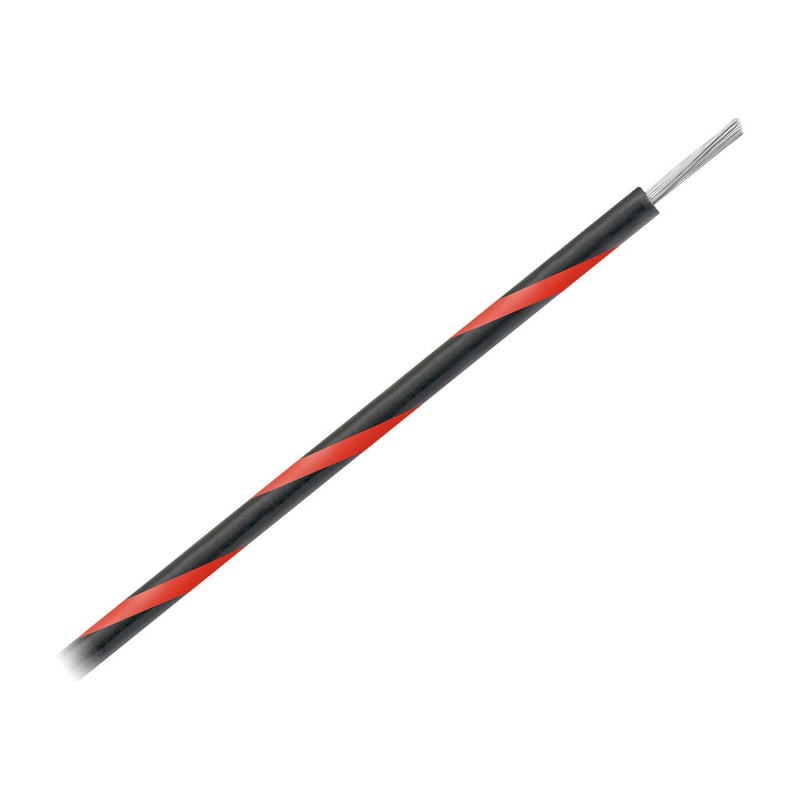 Pacer 16 AWG Gauge Striped Marine Wire 1000′ Spool – Black w/Red Stripe [WUL16BK-2-1000]