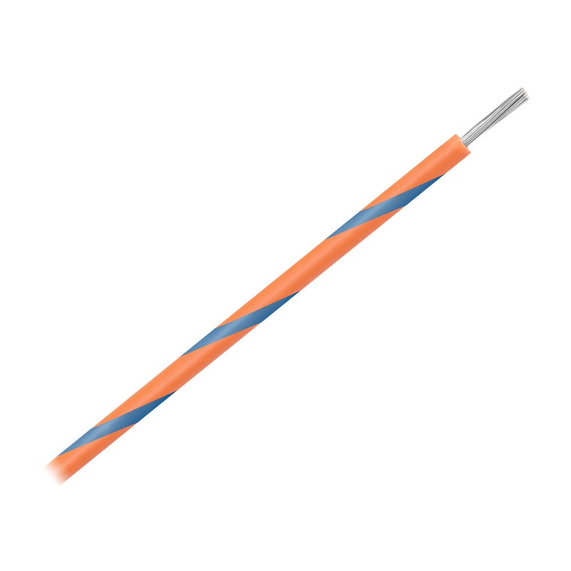 Pacer 16 AWG Gauge Striped Marine Wire 500′ Spool – Orange w/Blue Stripe [WUL16OR-6-500]