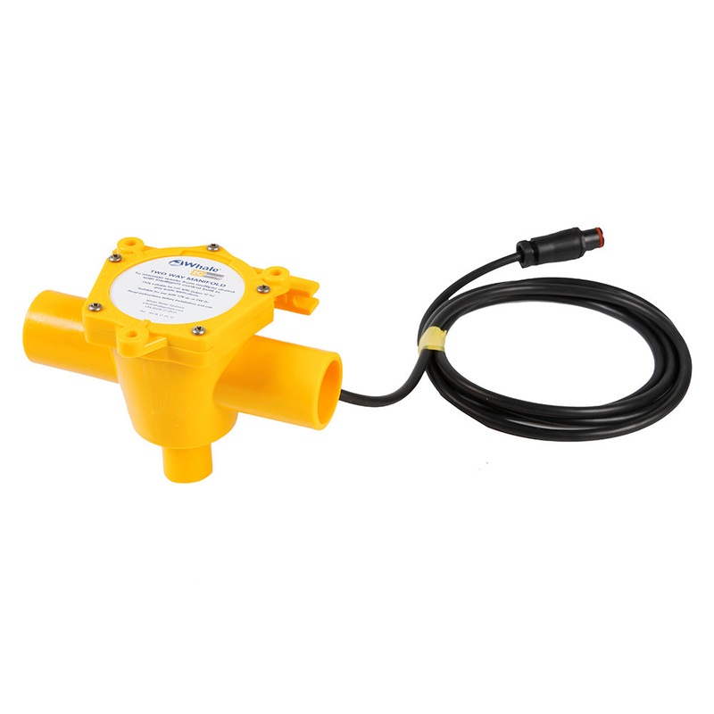 Whale 2-Way Waste Manifold 12′ Cable 1-1/2″ Ports [WM3884B]