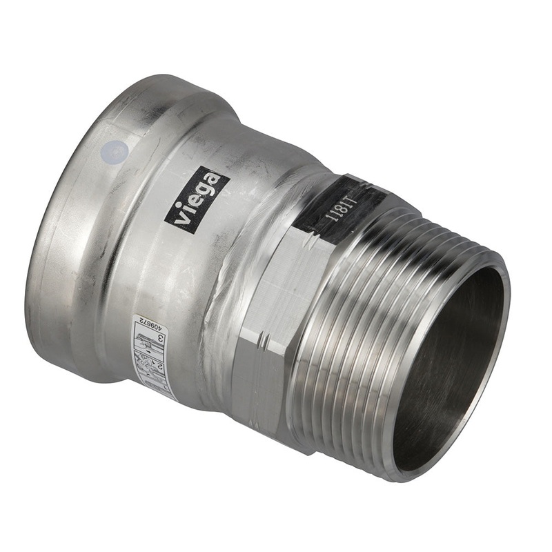 Viega MegaPress 316 FKM MPT Adapter – 2-1/2″ x 2-1/2″ (MPT) [98300]