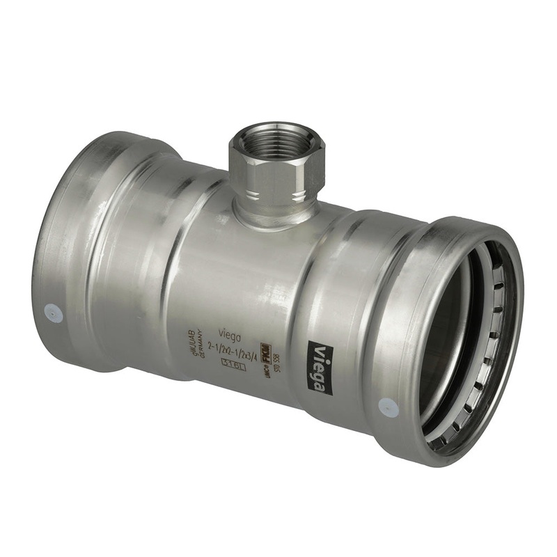 Viega MegaPress 316 FKM Tee w/FPT – 4″ x 4″ x 3/4″ (FPT) [98430]